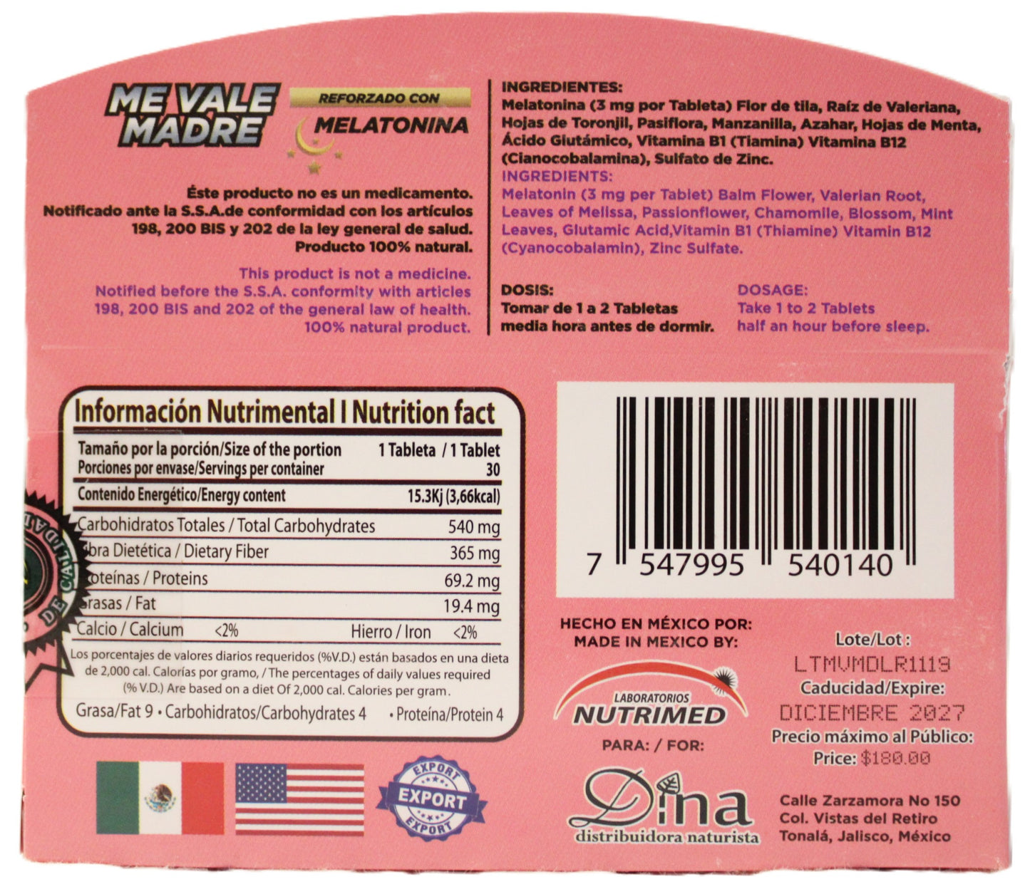 Me Vale Madre Reforzado Con Melatonina